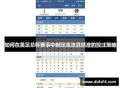 如何在英足总杯赛事中制定高效且精准的投注策略